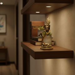 Brass Lord Krishna Playing Flute Idol