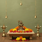 Exquisite Handcrafted Brass Idol of Lord Shiva in Meditation with Trishula Brass Ware