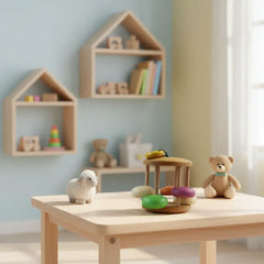 Handmade wooden infant rattle toy