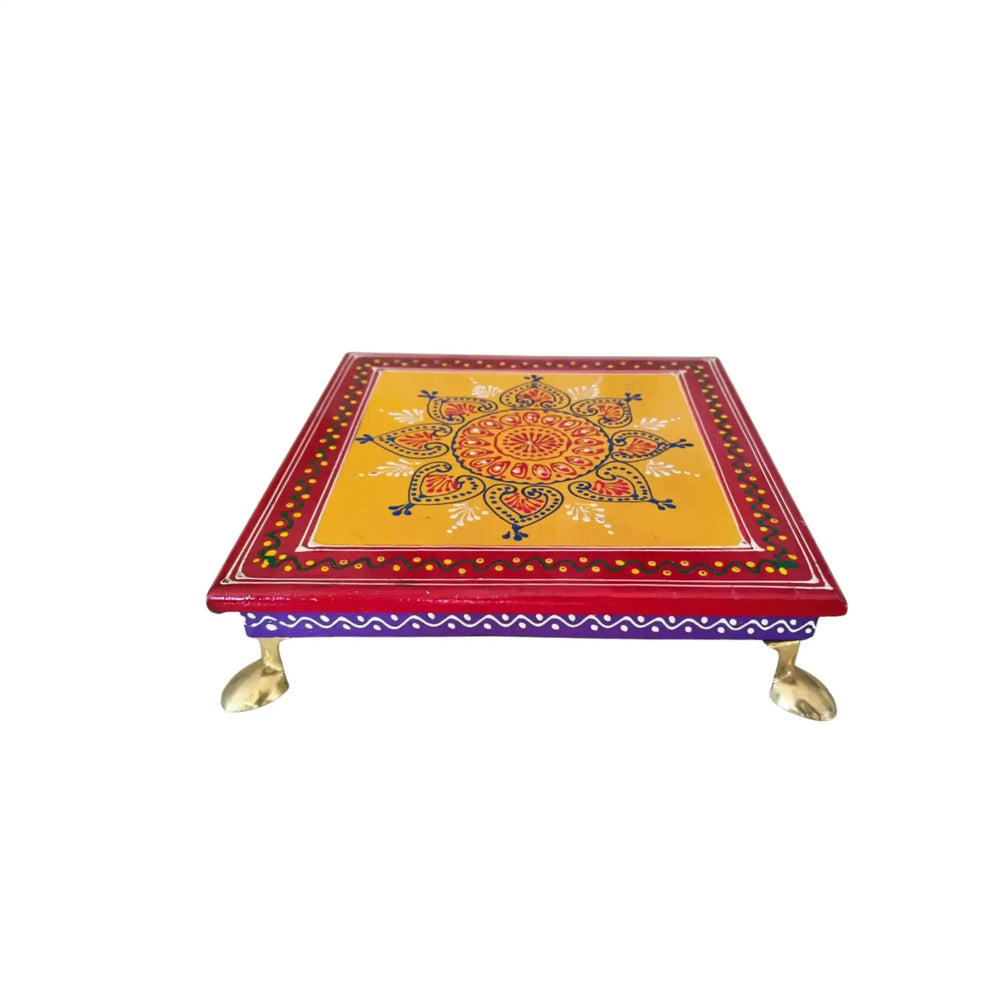 Hand-Painted Wooden Stool | Decorative Handmade Furniture maruthi handicrafts