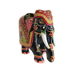 Hand-Painted Wooden Elephant with Floral Design – Artistic Home Decor maruthi handicrafts