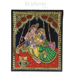 Elegant Radha Krishna – Thanjavur Artistry Paintings