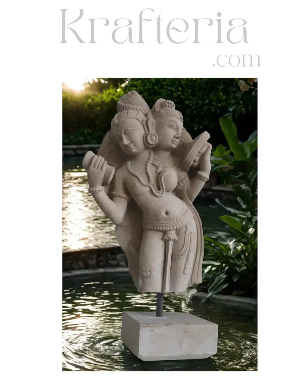 Ardhanarishvara - The Unity of Shiva and Parvathi Sand Stone