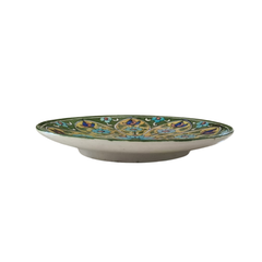 Earthy Green and Yellow Floral Medallion Wall Plate