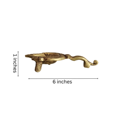 Traditional Brass Aarti Diya with Om Symbol and Handle
