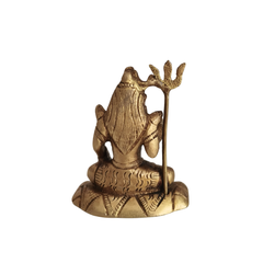 Exquisite Handcrafted Brass Idol of Lord Shiva in Meditation with Trishula