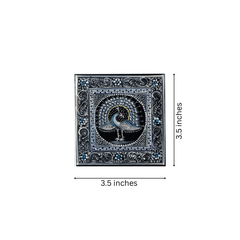 The Moonlit Peacock – Elegance in Shades of Silver and Blue