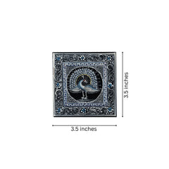 The Moonlit Peacock – Elegance in Shades of Silver and Blue Paintings
