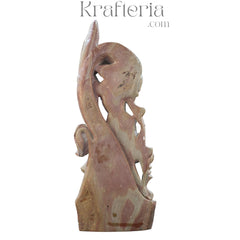 Rose Red Sculpture of Lady with Hand on Head – Grace and Elegance