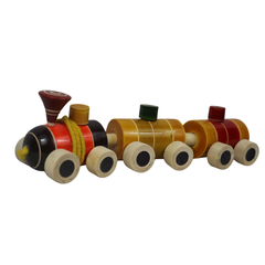 Colourful Channapatna wooden toy train handcrafted by artisans