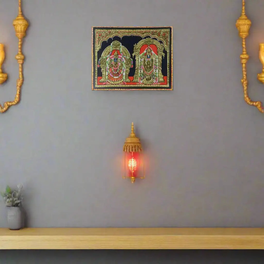 Handpainted Balaji Padmavathi Thanjavur Painting – Vibrant & Detailed Paintings