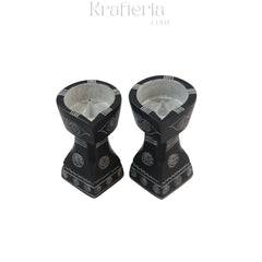 Traditional Soft Stone Diya Pair – Temple & Festival Decor