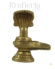 Brass Shivalingam with Serpent Hood – Spiritual Idol for Worship Brass Ware