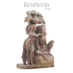 Radha Krishna Sculpture Under the Tree – Eternal Love in Nature Soft Stone