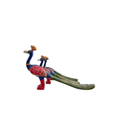 Wooden Decorative Peacock Trio | Handcrafted Art Pieces