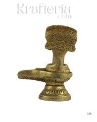 Brass Shivalingam with Serpent Hood – Spiritual Idol for Worship