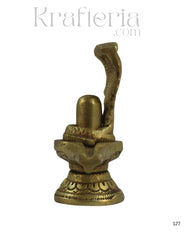 Brass Shivalingam with Serpent Hood – Spiritual Idol for Worship