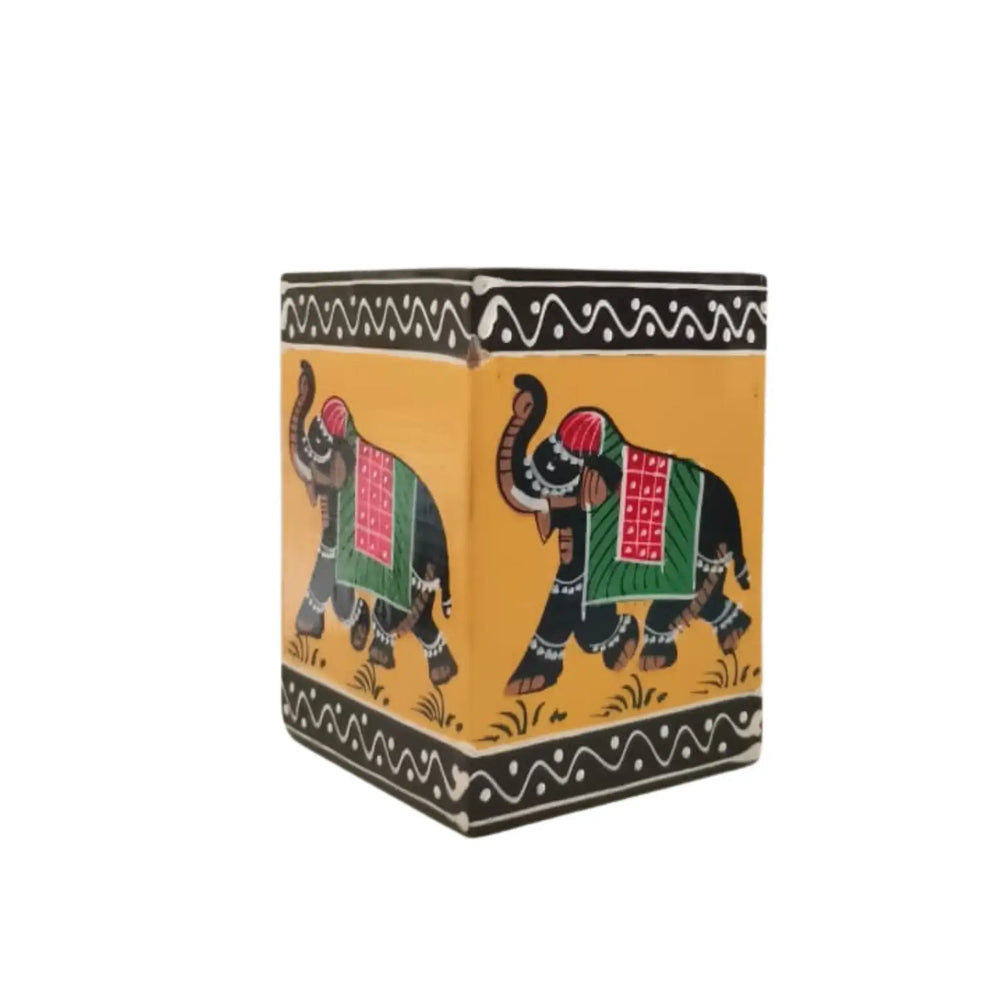 Colorful Handcrafted Pen Holder | Decorative Office Accessory maruthi handicrafts