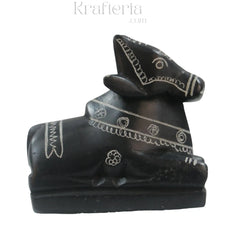 Nandi Idol in Soft Stone – Traditional Temple Decor belur shanker