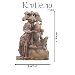 Radha Krishna Sculpture Under the Tree – Eternal Love in Nature Soft Stone
