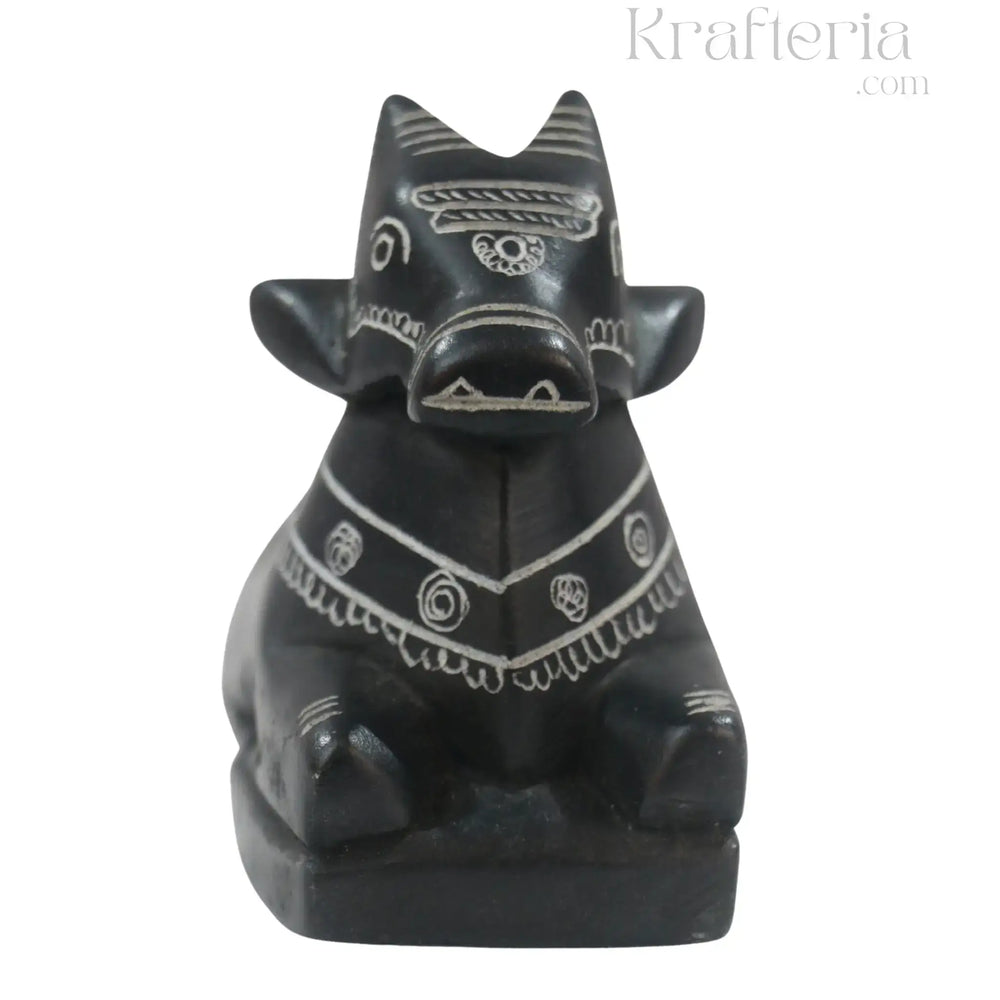 Nandi Idol in Soft Stone – Traditional Temple Decor belur shanker