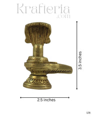 Brass Shivalingam with Serpent Hood – Spiritual Idol for Worship