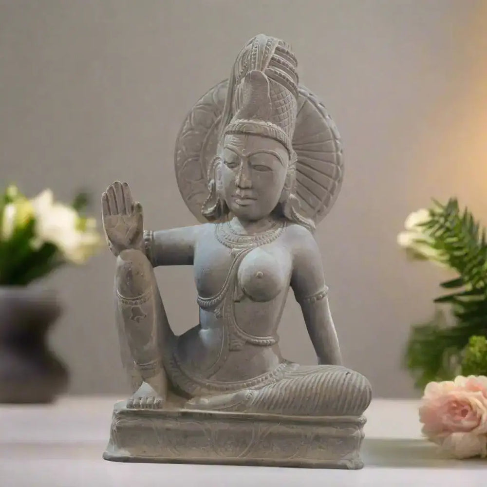 Sculpture of Ardhanareshwara – Celebrating the Union of Shiva and Parvati Soft Stone
