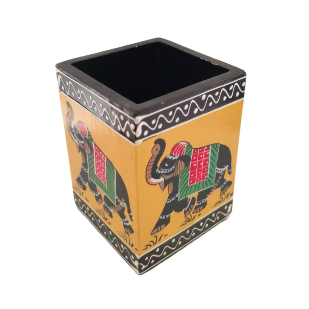 Colorful Handcrafted Pen Holder | Decorative Office Accessory maruthi handicrafts
