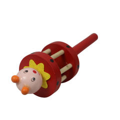Artisan-made Channapatna wooden cage rattle baby toy