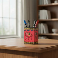 Colorful Handcrafted Pen Holder | Decorative Office Accessory maruthi handicrafts