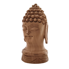 Buddha Wooden Head Statue | Hand-Carved Spiritual Decor