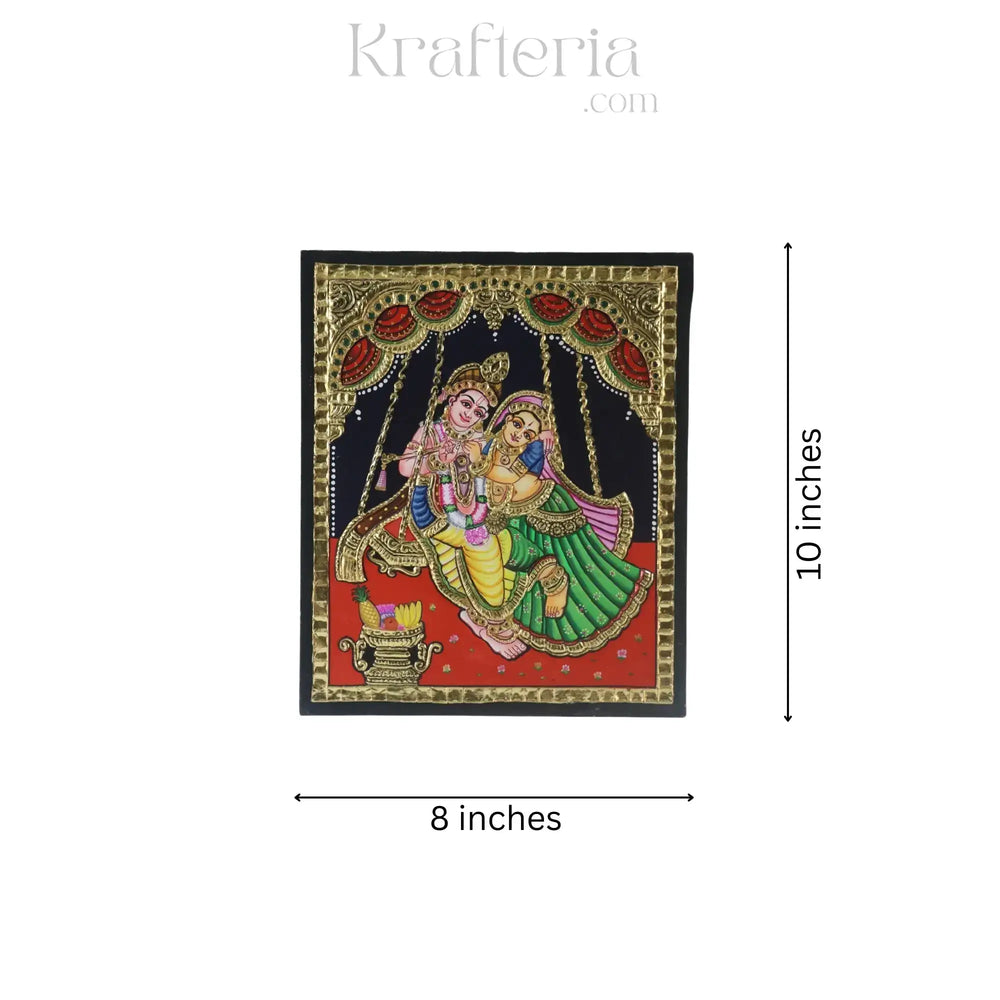 Elegant Radha Krishna – Thanjavur Artistry Paintings