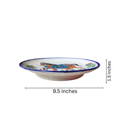 Hand-Painted Indian Decorative Horse Wall Plate Pottery