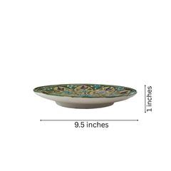 Earthy Green and Yellow Floral Medallion Wall Plate