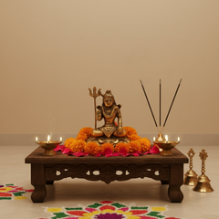 Exquisite Handcrafted Brass Idol of Lord Shiva in Meditation with Trishula