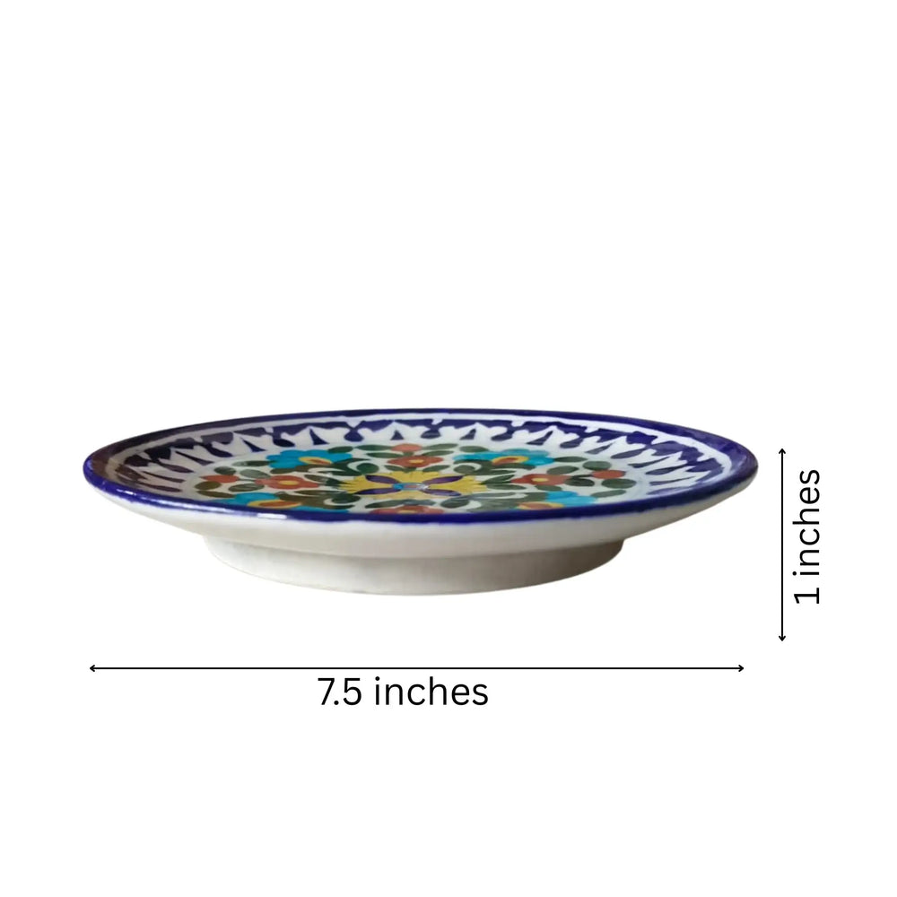 Hand-Painted Mandala Floral Wall Plate Pottery