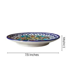 Hand-Painted Mandala Floral Wall Plate Pottery