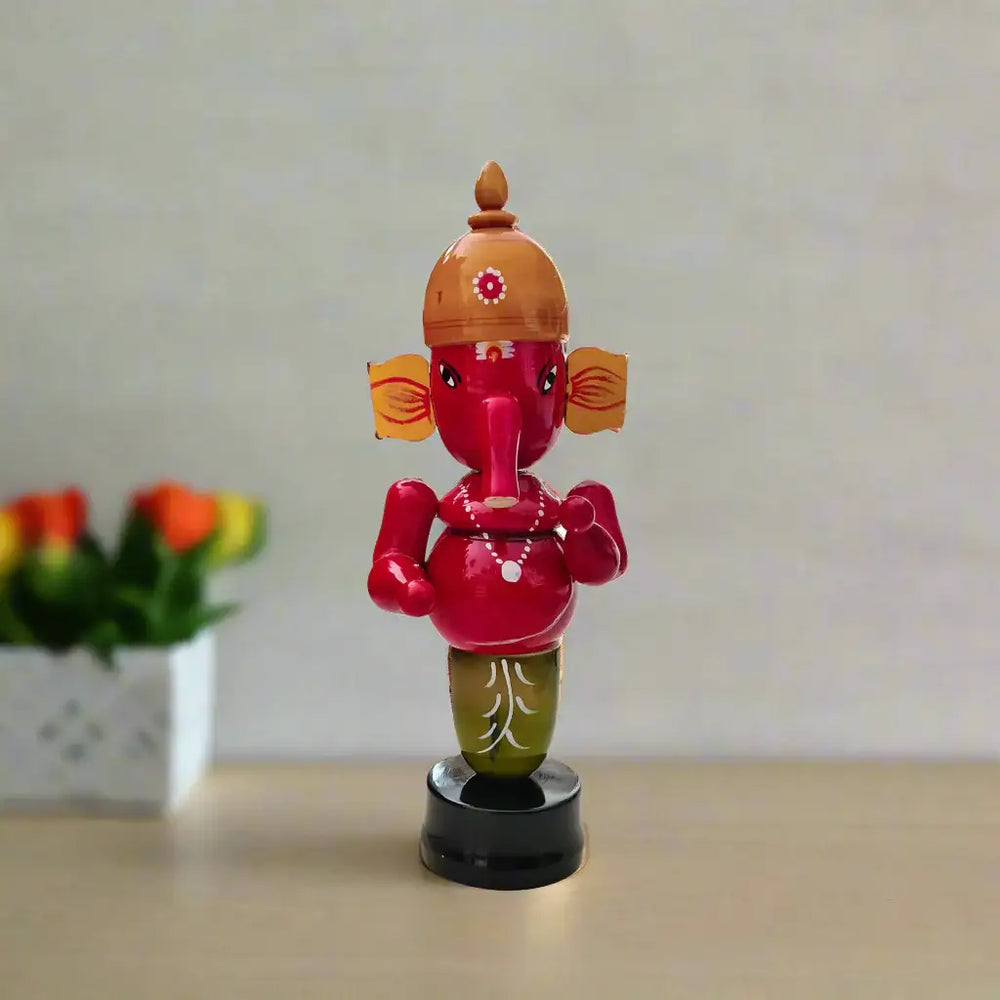 Handcrafted Ganesha Idol - Etikoppaka Art Etikoppaka Lacquerware