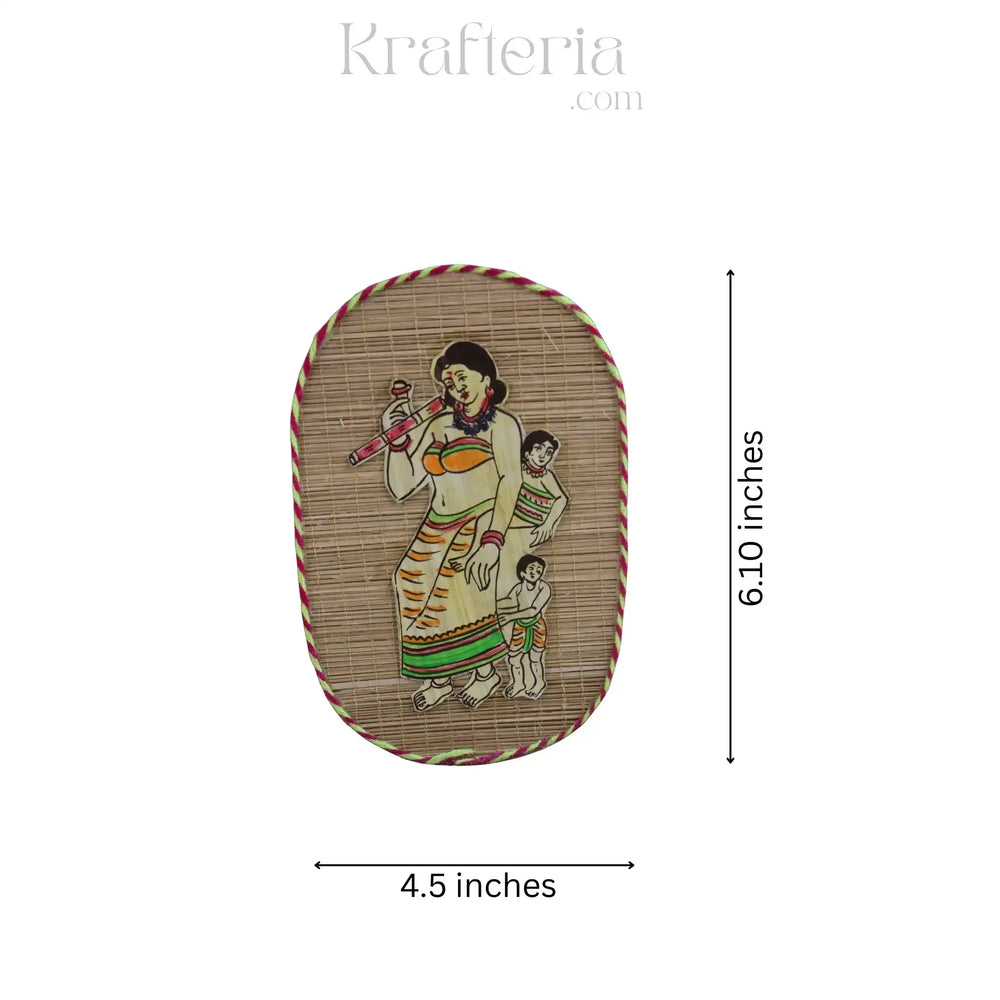 Village Lady with Baby – Handmade Bamboo Wall Decoration Sargaalaya