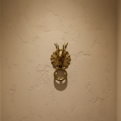 Handcrafted Brass Deer Head Door Knocker – Vintage Wall Décor Accent Brass Artwork