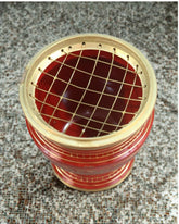 Pooja Perfection-Handcrafted Red Brass Dhoop Stand
