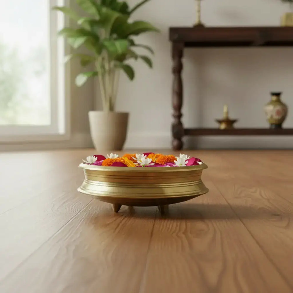 Handcrafted Bronze Uruli – Perfect for Floating Flowers & Home Decor Accessories