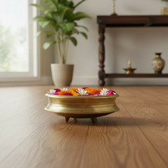 Handcrafted Bronze Uruli – Perfect for Floating Flowers & Home Decor