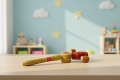 Eco-friendly Channapatna wooden tic tic rattle handmade in India