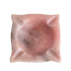 Handcrafted Floral Diya Lamp Marble Soft Stone