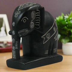 Soft Stone Elephant Showpiece – Handcrafted Decorative Figurine