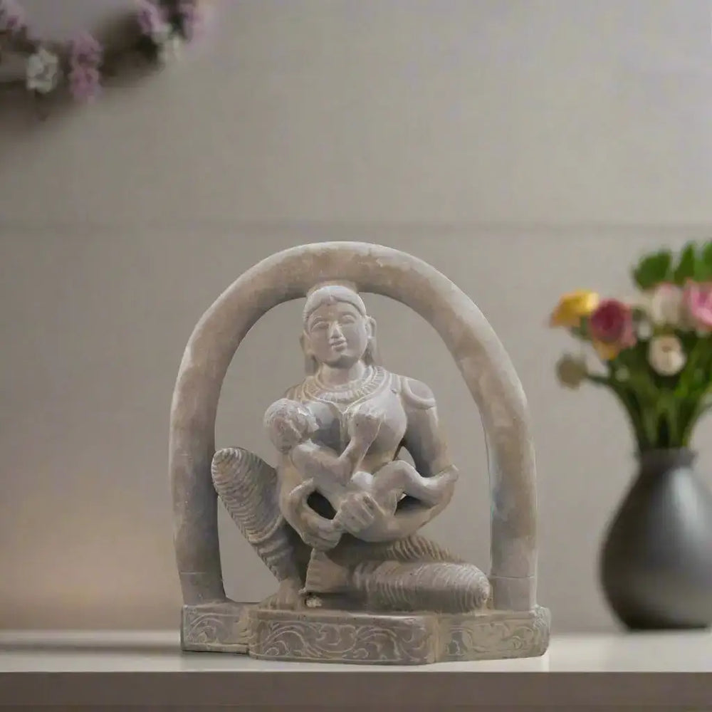 Graceful Lady Breastfeeding Sculpture – Symbol of Love and Care Soft Stone
