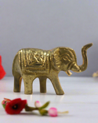Brass Elephant Idol for Vastu, Prosperity, and Good Luck