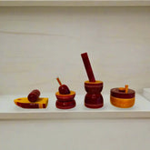 Etikoppaka Miniature Kitchen Grinding Set - Lacquer Wooden Toys | Decor Etikoppaka Lacquerware