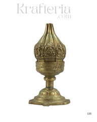 Handcrafted Brass Ganesh Idol Seated on Lotus Flower